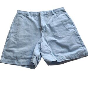 Lands End Womens Bermuda Shorts Size 10 Blue Cotton Relaxed Fit Beach Preppy